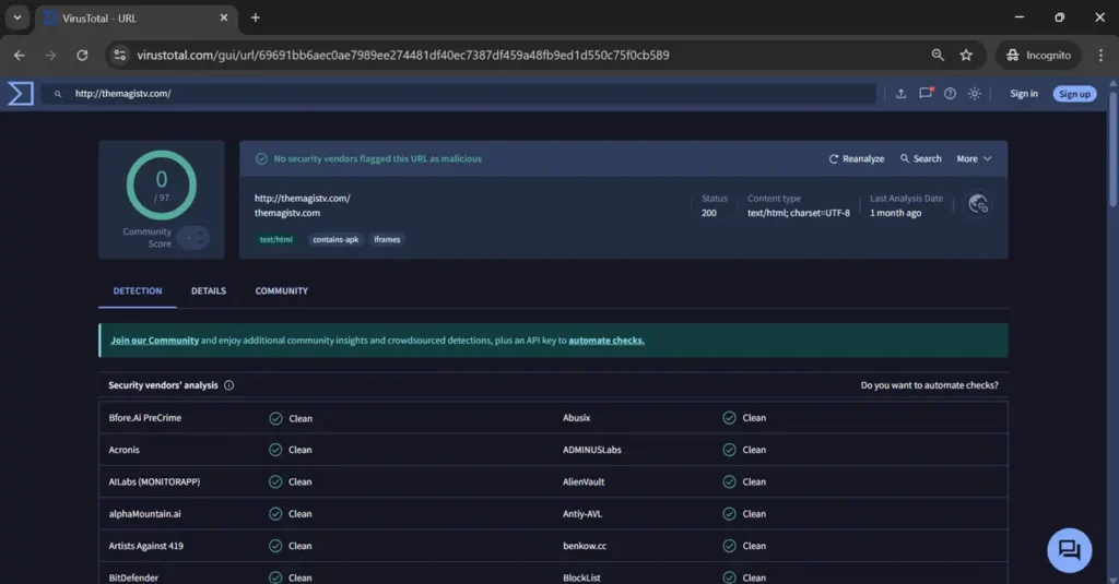 magis-tv-virustotal-report